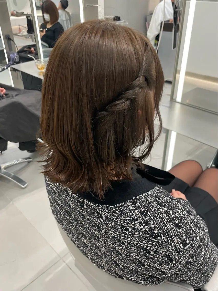 ヘアアレンジ ボブ ヘアセット ヘアセット🎀耳つぼ 👂💎MONAMIのヘアスタイル