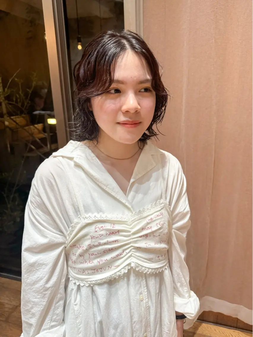 ショート カラー パーマ カット パーマ 大橋 芽衣のヘアスタイル