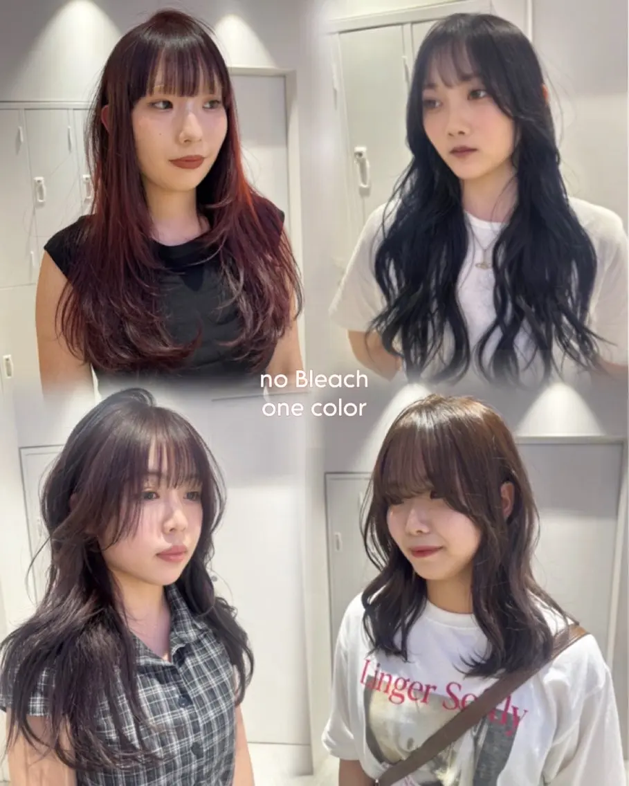 ミディアム カラー ブリーチ ダブルカラー ブリーチなしカラー カット ヘアカラー トリートメント Ami/艶カラー/ レイヤー/ハイトーンのヘアスタイル