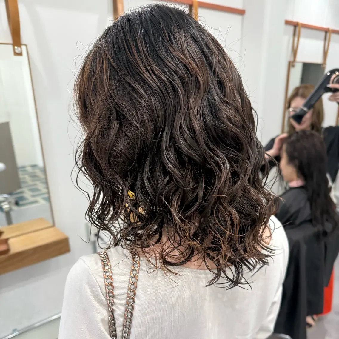 ミディアム パーマ ミディアムパーマ カット パーマ レイヤーカット/ボブ /春日井🍏鵜飼元喜のヘアスタイル