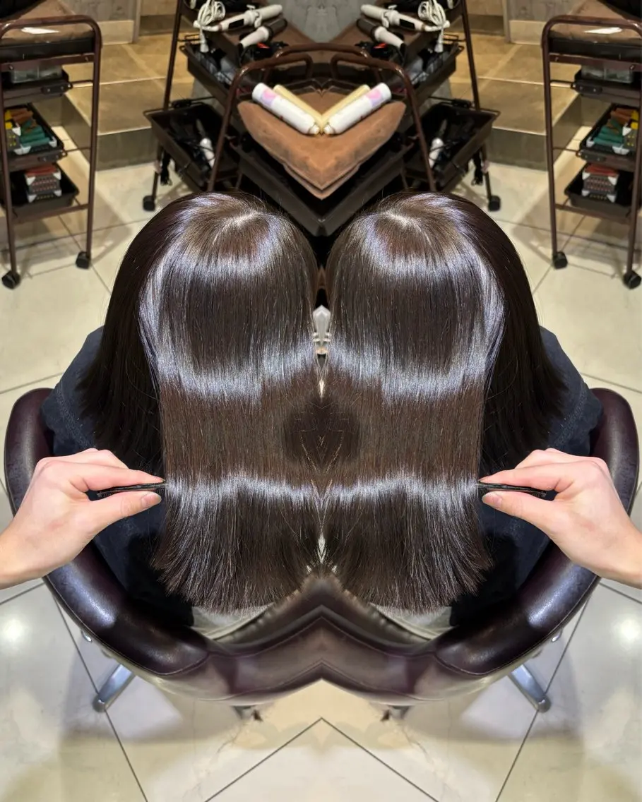 ロング カラー カット ヘアカラー 縮毛矯正 トリートメント 🩵レイヤー✖︎ 髪質改善🩵リョウヤのヘアスタイル