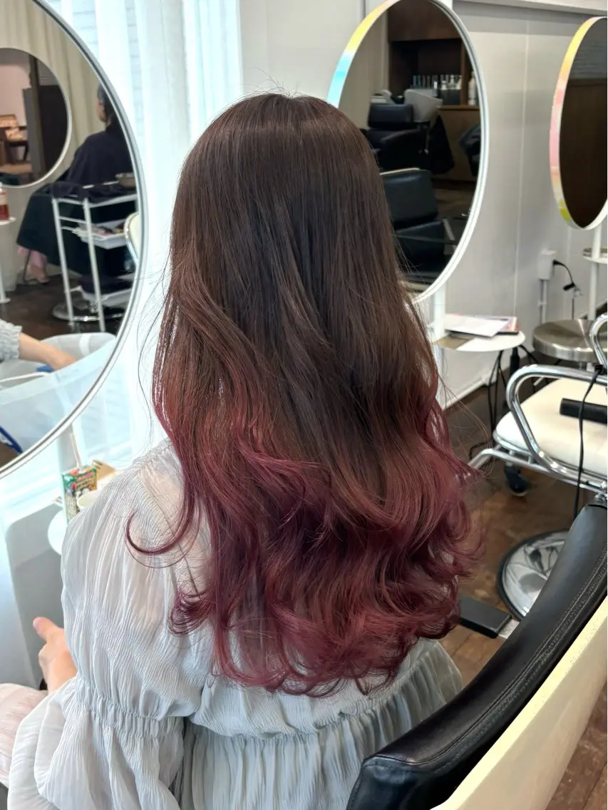 ロング ヘアカラー トリートメント 韓国レイヤー/ヘア カラー🎀ayamiのヘアスタイル