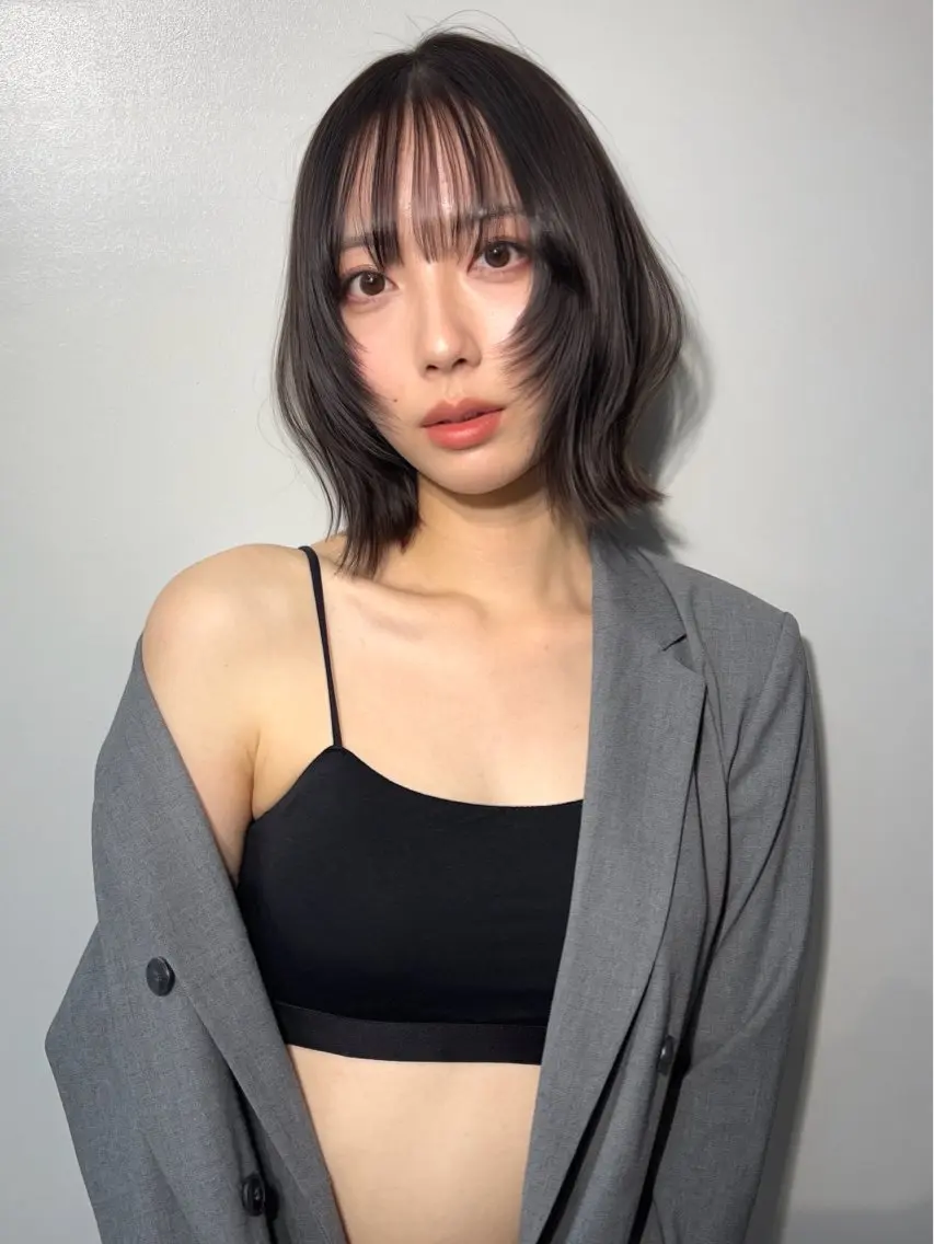 ミディアム 似合わせ顔まわり/ レイヤーKOUGAのヘアスタイル