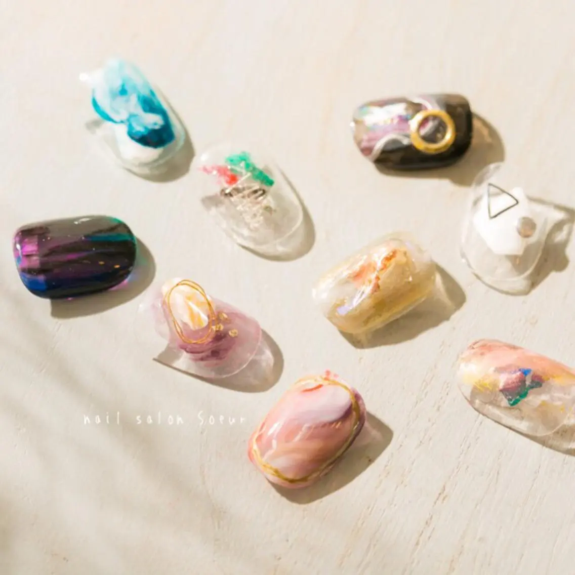 ネイル アートネイル ジェルネイル ニュアンスネイル ハンドネイル nail salon Soeurのネイルデザイン