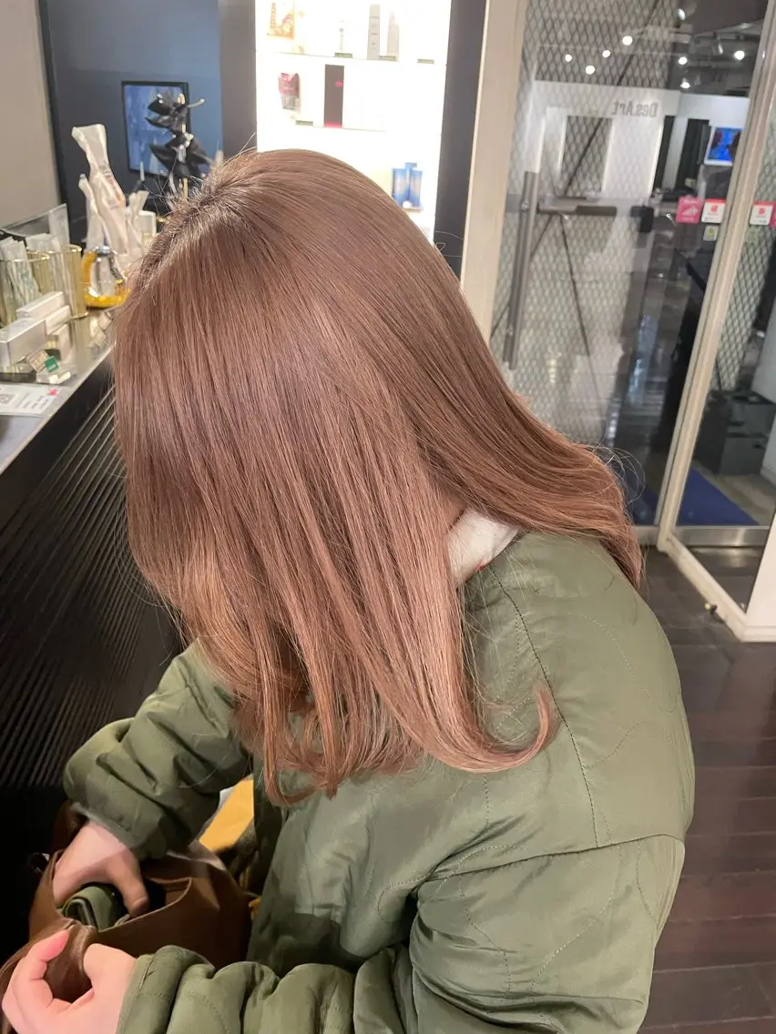 ロング カラー ベージュカラー ピンクカラー micoto kuronoのヘアスタイル