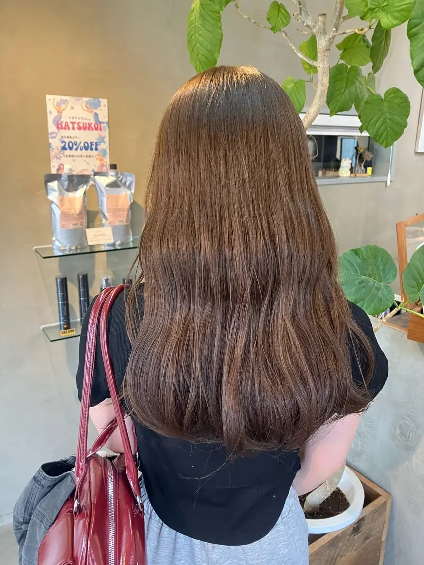 ロング カラー ベージュカラー ブリーチ ダブルカラー ハイトーンカラー ブリーチなしカラー ヘアカラー 【ツヤ髪特化】 スズキアキエのヘアスタイル