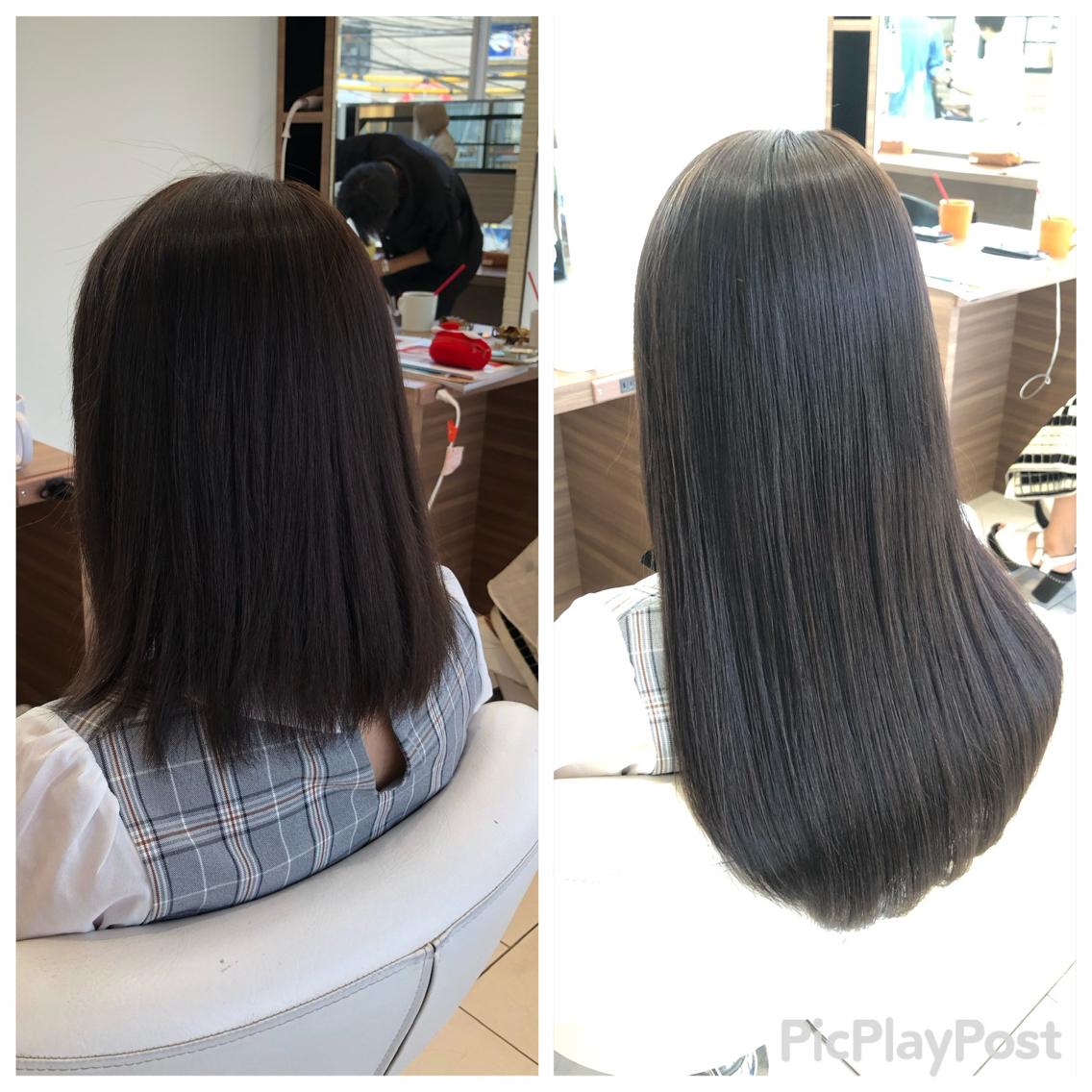 ミディアム ヘアアレンジ シールエクステ エクステ ヘアカラー エクステ プルエクステ 𝑾𝑨𝑲𝑨のヘアスタイル