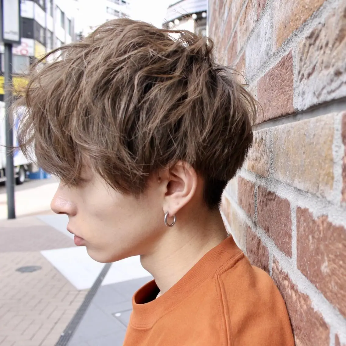 メンズ パーマ センターパート カルマパーマ マッシュ メンズパーマ ツーブロック カット N° anfeel 渋谷🪞🫧のヘアスタイル