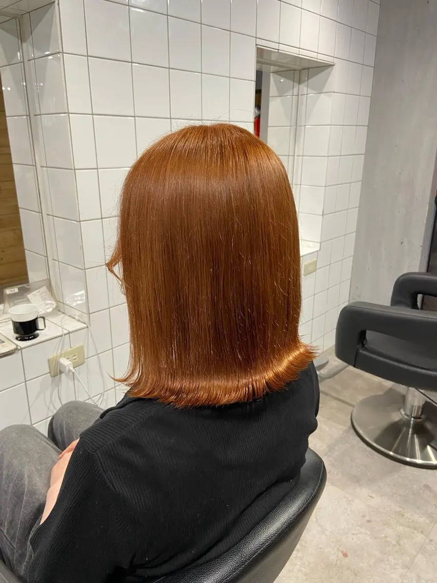 ロング カラー オレンジ ラベンダー💜 グレージュ🩶のヘアスタイル