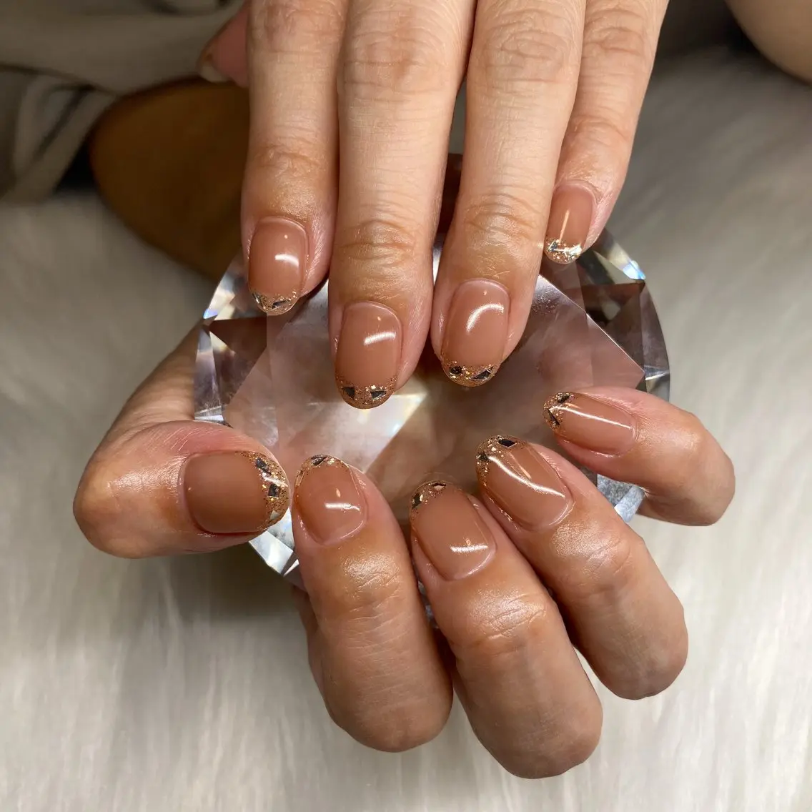 ネイル フレンチネイル ガラスフレンチ nail salon milkのネイルデザイン