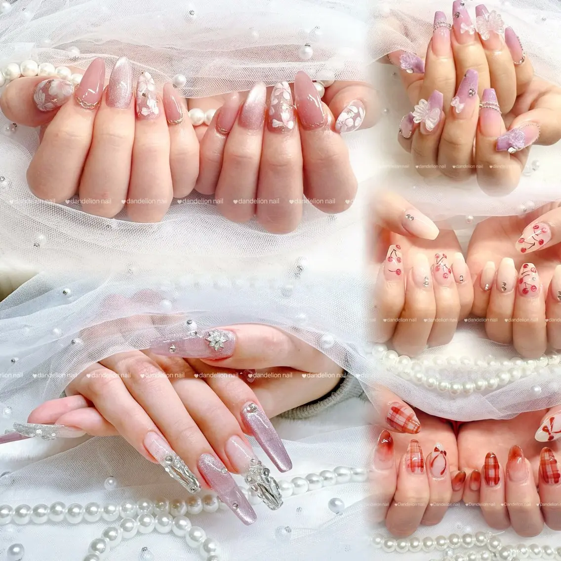 ネイル ガーリー 持ち込み ワンホンネイル ハンドネイル dandelion nail北千住のネイルデザイン