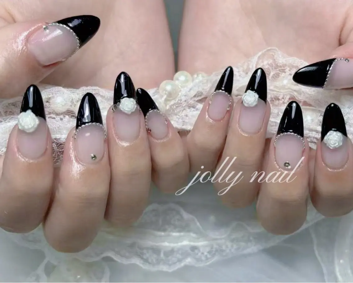 ネイル ハンドネイル Jolly チップ長さだしのネイルデザイン