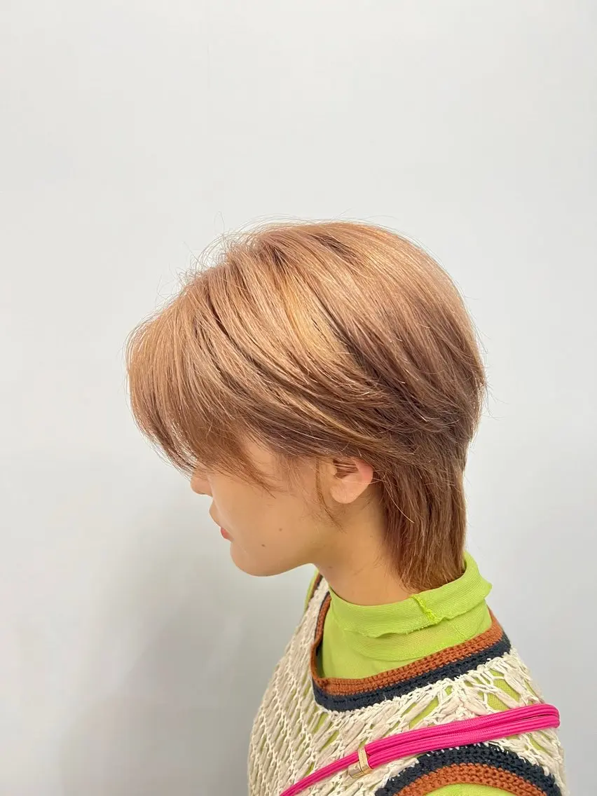 カラー ベージュカラー ブリーチ ハイトーンカラー 仲川 礼のヘアスタイル
