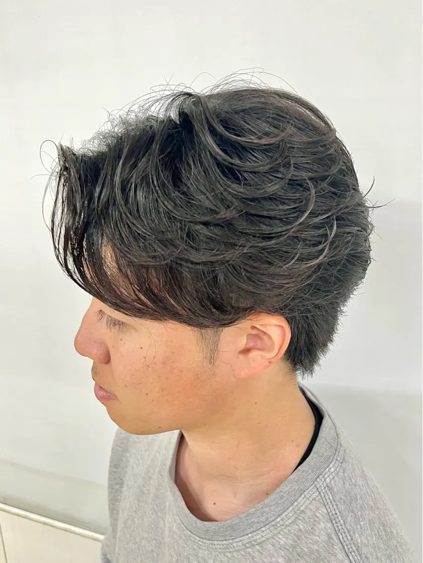 ショート パーマ メンズ カット パーマ メンズ特化/パーマ/ 髪質改善　高野奨馬のヘアスタイル
