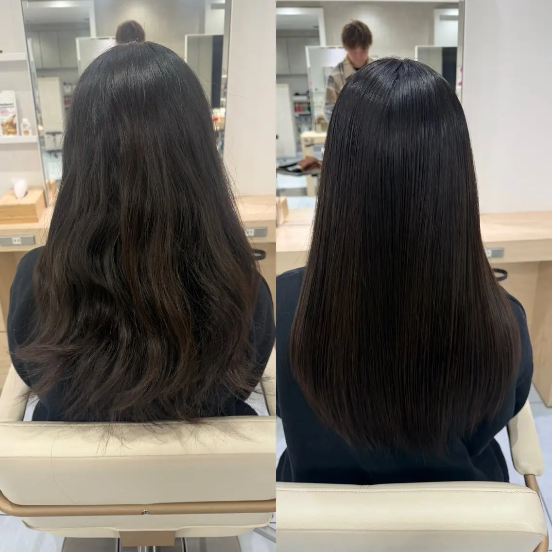 ロング パーマ カット 縮毛矯正 トリートメント 髪質改善/縮毛矯正 /レイヤーカット岡部のヘアスタイル
