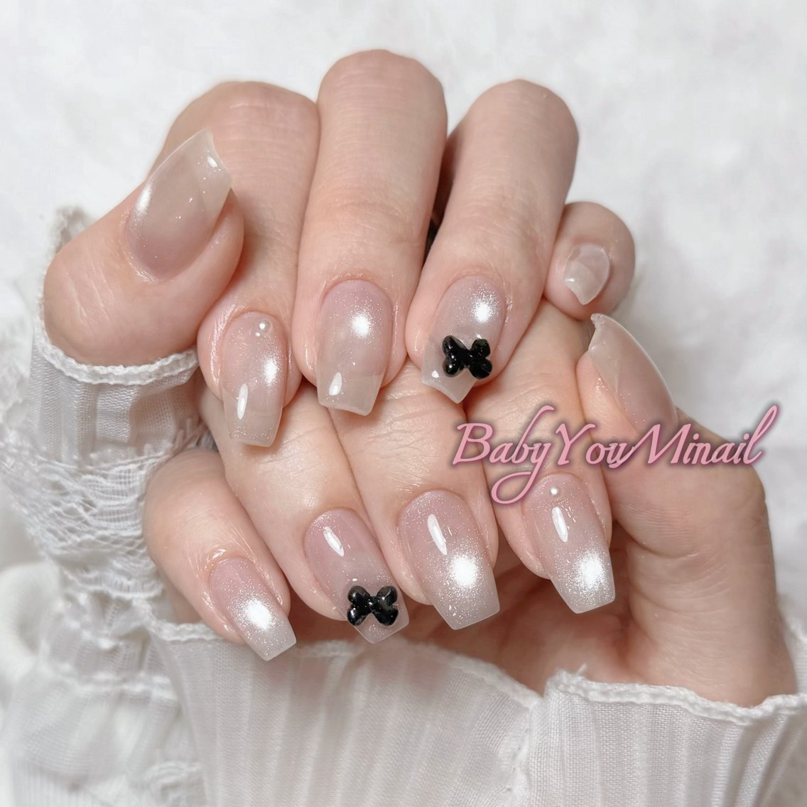 ネイル オーロラネイル チークネイル 成人式 フットネイル フレンチネイル ハンドネイル BabyYouMi nailのネイルデザイン