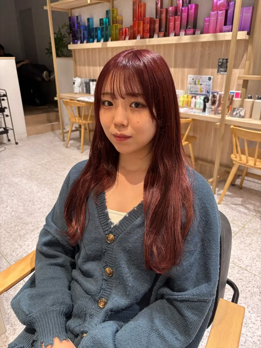 ロング カラー ダブルカラー イヤリングカラー ハイライトカラー ハイトーンカラー インナーカラー ヘアカラー 暖色カラー/ パリジェンヌ💟みくのヘアスタイル