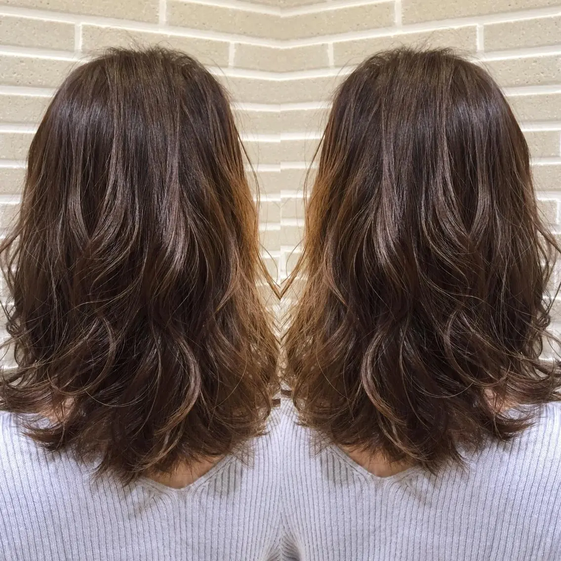 
![セミロング カラー ヘアアレンジ 透明感カラー イルミナカラー カット ヘアカラー トリートメント 山北 咲子のヘアスタイル