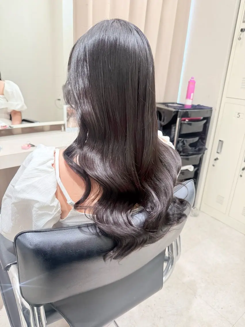 ロング カラー カット ヘアカラー トリートメント haru 髪質改善サロンのヘアスタイル