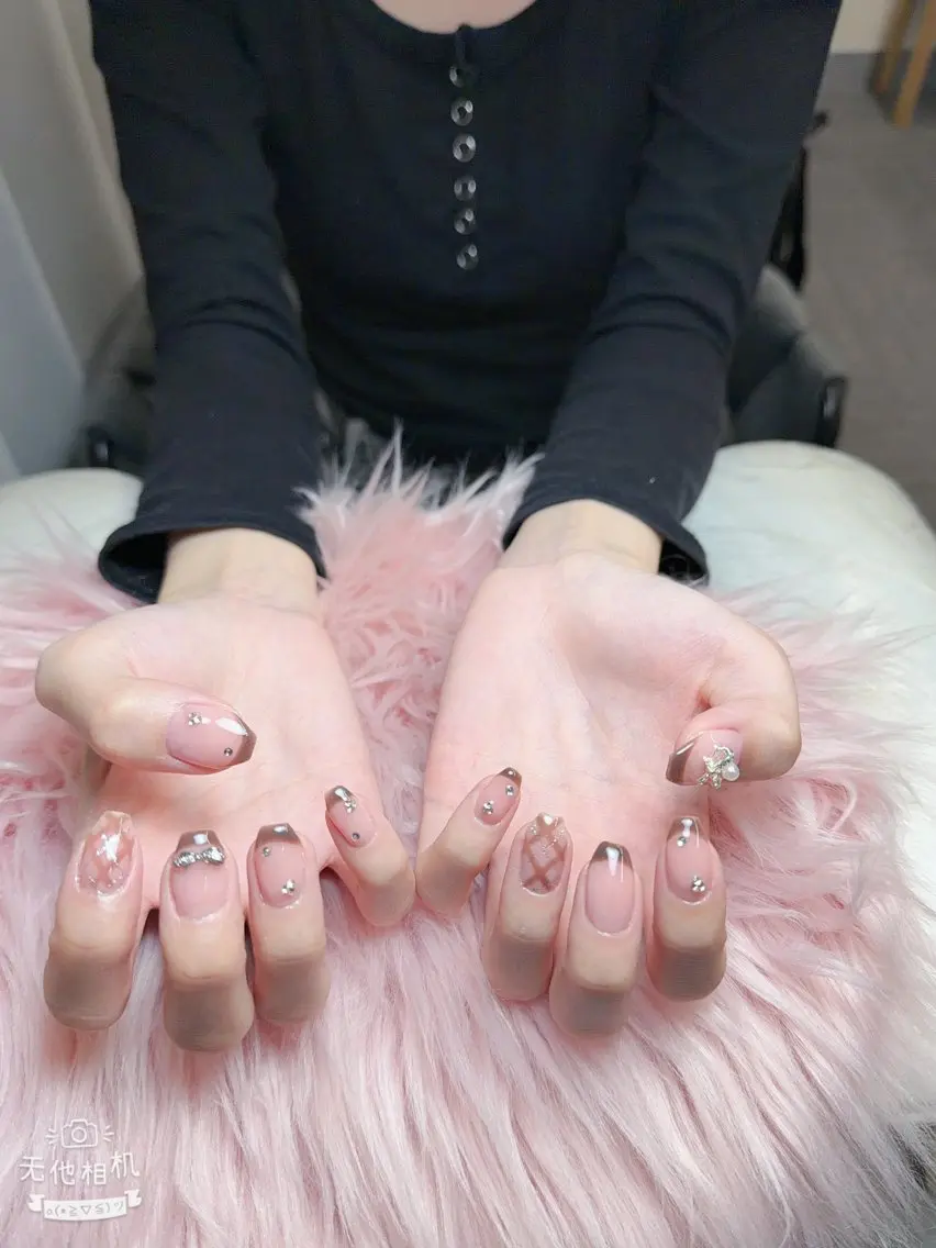 ネイル 長さ出し フレンチネイル グラデーション 韓国ネイル マグネットネイル ハンドネイル VB HEAVEN nailのネイルデザイン