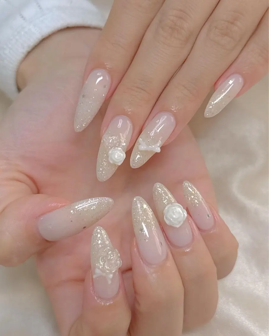 ネイル 長さ出し キラキラネイル 韓国ネイル ロングネイル マグネットネイル ハンドネイル Josie nail salonのネイルデザイン