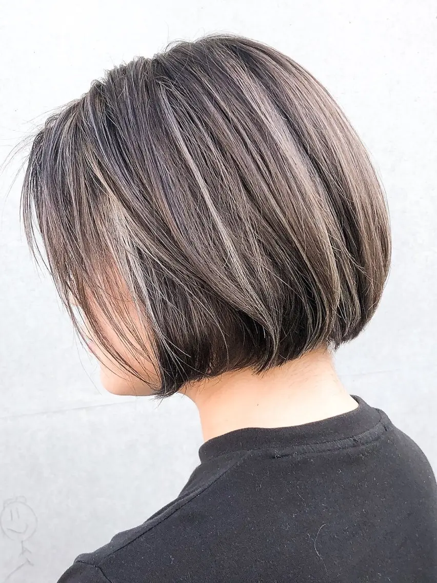 ミディアム ハイライト カット ヘアカラー くまがい みゆ【edge.】のヘアスタイル