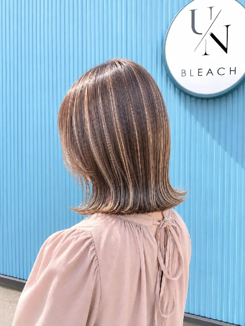 ミディアム カット ヘアカラー トリートメント ヘッドスパ 髪質改善＆白髪ぼかし カラー♡店長みやけ♡のヘアスタイル