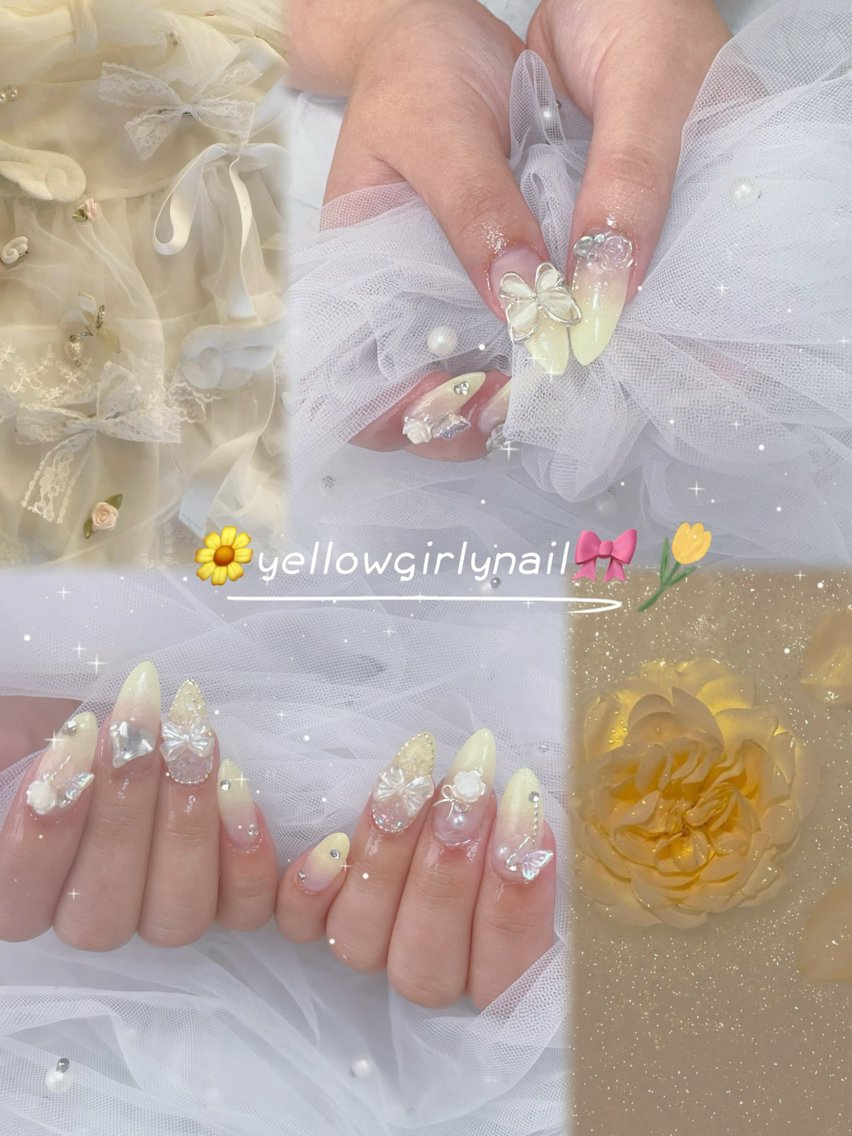 セミロング ハンドネイル Hinari 🦋のネイルデザイン