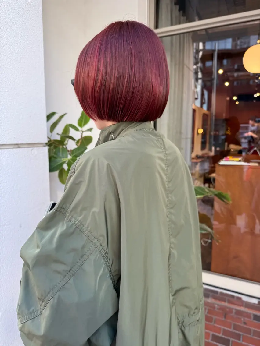 カラー ブリーチ ブリーチなしカラー ヘアカラー ショート/パーマ /muku サリのヘアスタイル
