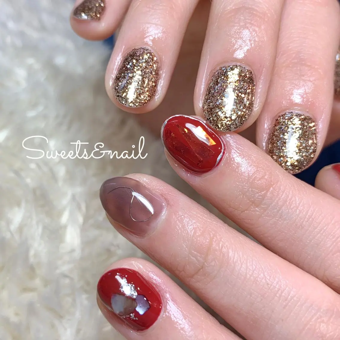 ネイル ラメ(グリッター) ニュアンスネイル Sweets& nail みなこのネイルデザイン