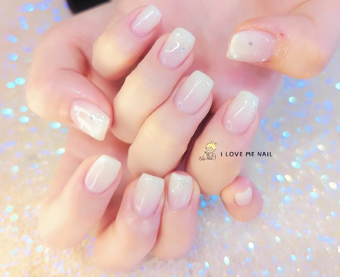 ネイル 長さ出し ハート 韓国ネイル マグネットネイル ニュアンスネイル ハンドネイル I LOVE ME NAIL.。.:*♡のネイルデザイン