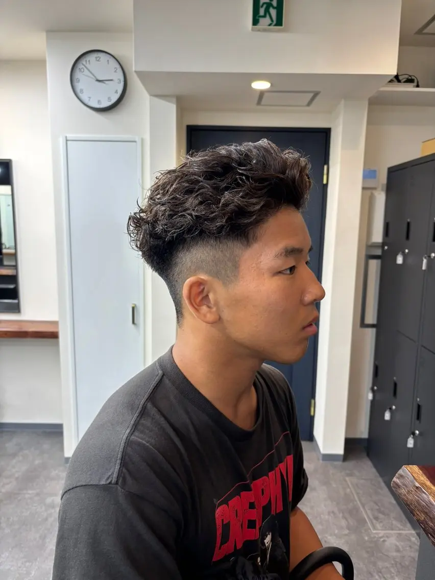 パーマ メンズ カット パーマ スパイキーパーマ 柏NO1 藤本葉のヘアスタイル