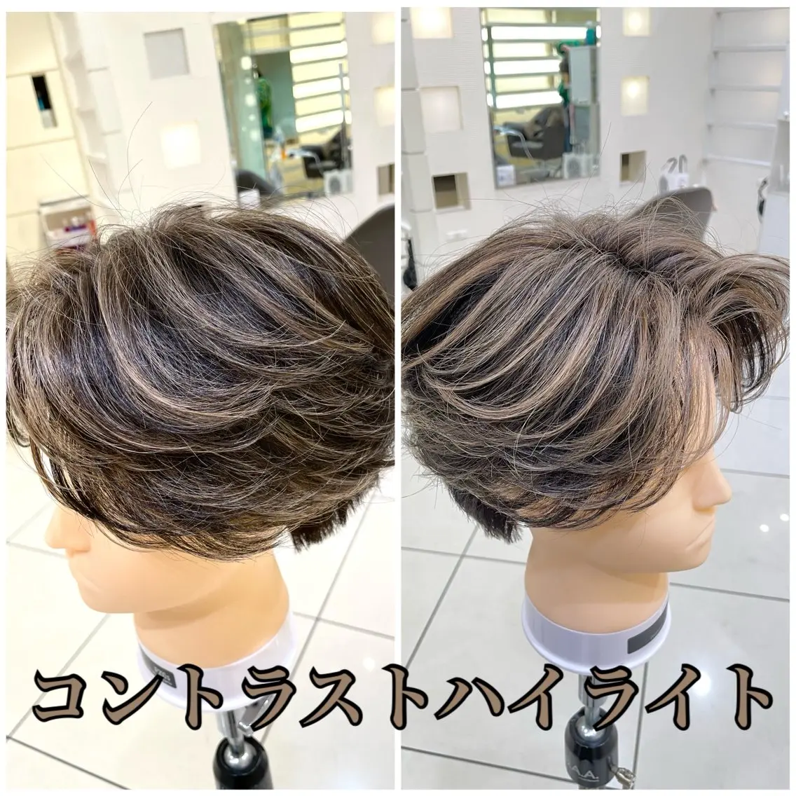 メンズ センターパート メンズハイライト カット ヘアカラー メンズ縮毛矯正 ブリーチカラー/まやのヘアスタイル