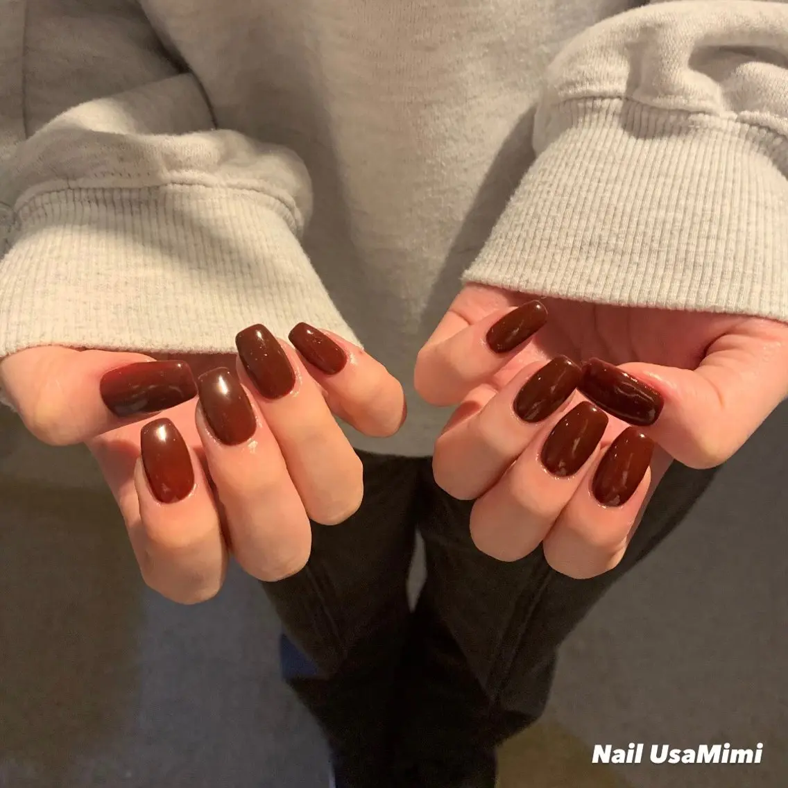 ネイル ジェルネイル マグネットネイル 持ち込み ワンカラーネイル パラジェル 本町ネイルNail UsaMimiのネイルデザイン