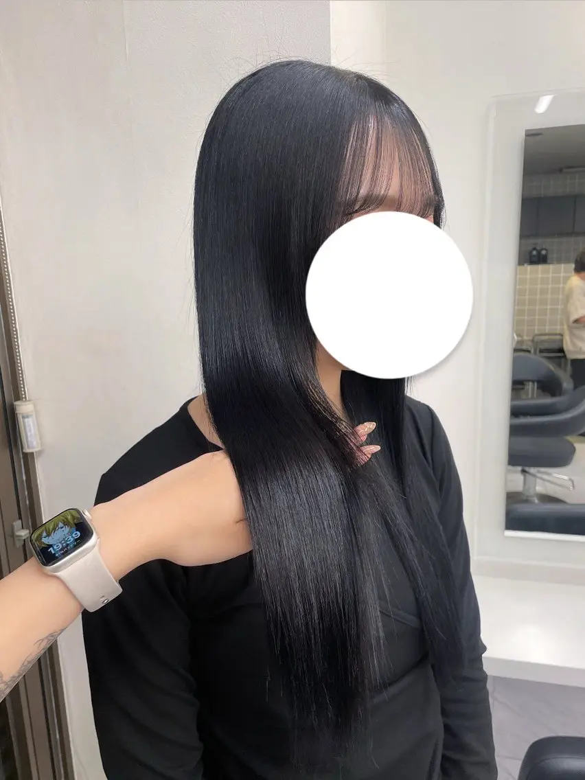 ロング ヘアカラー 🖤韓国暗髪 |透明感カラー ゆりのヘアスタイル