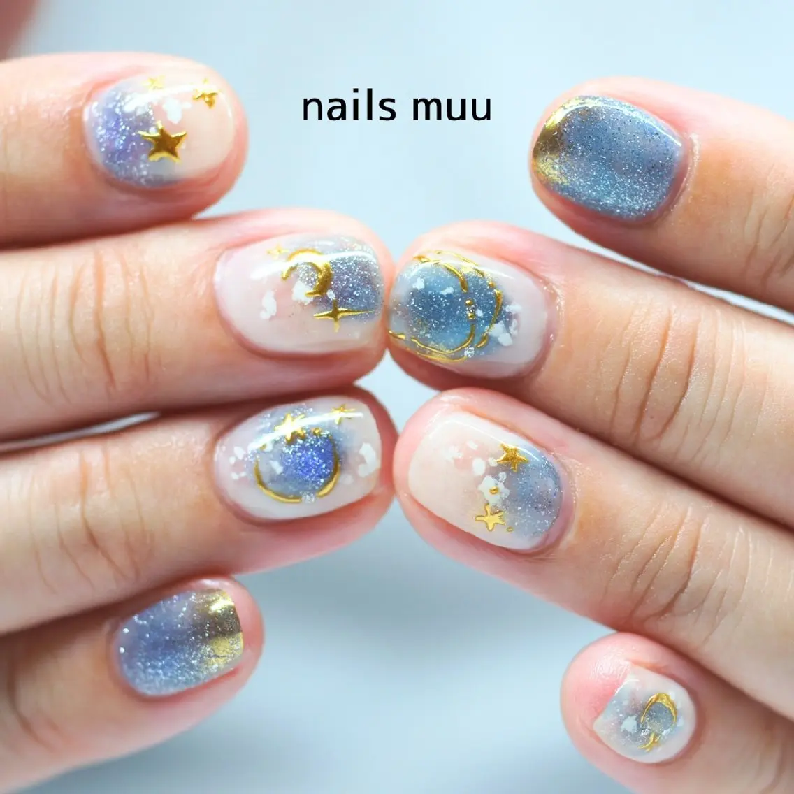 ネイル アートネイル マグネットネイル ショートネイル nails muu まゆのネイルデザイン