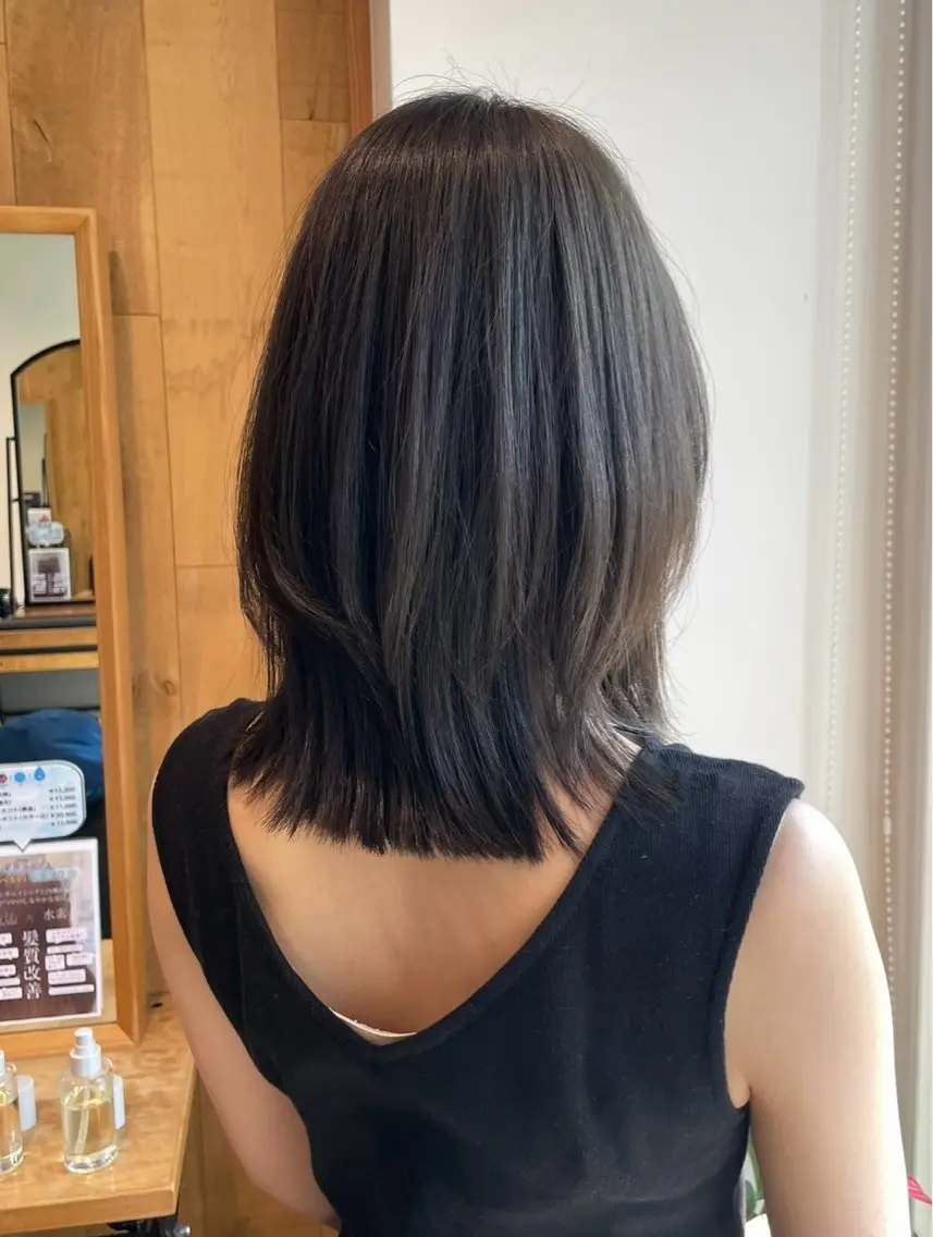 ミディアム くびれヘア 似合わせ透明感カラー /レイヤー/rinaのヘアスタイル