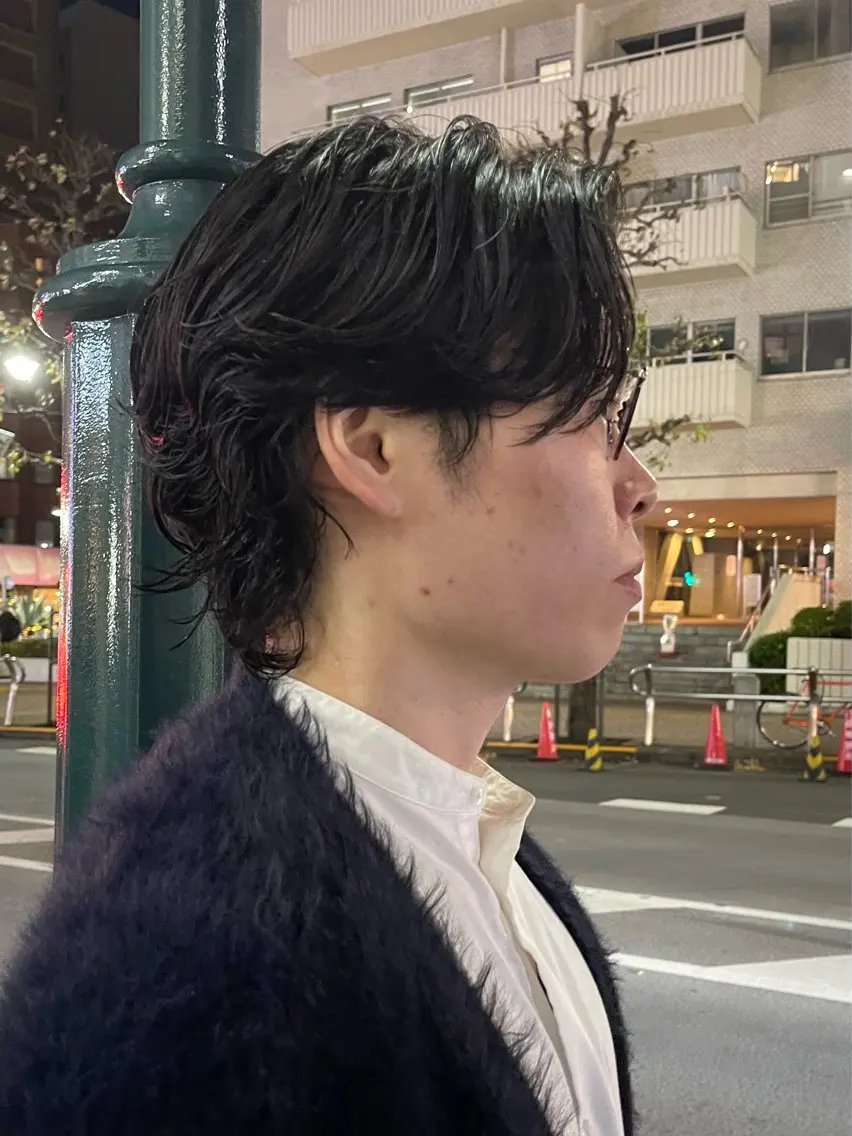 パーマ メンズ センターパート メンズパーマ ニュアンスパーマ メンズカット パーマ[佐橋]のヘアスタイル