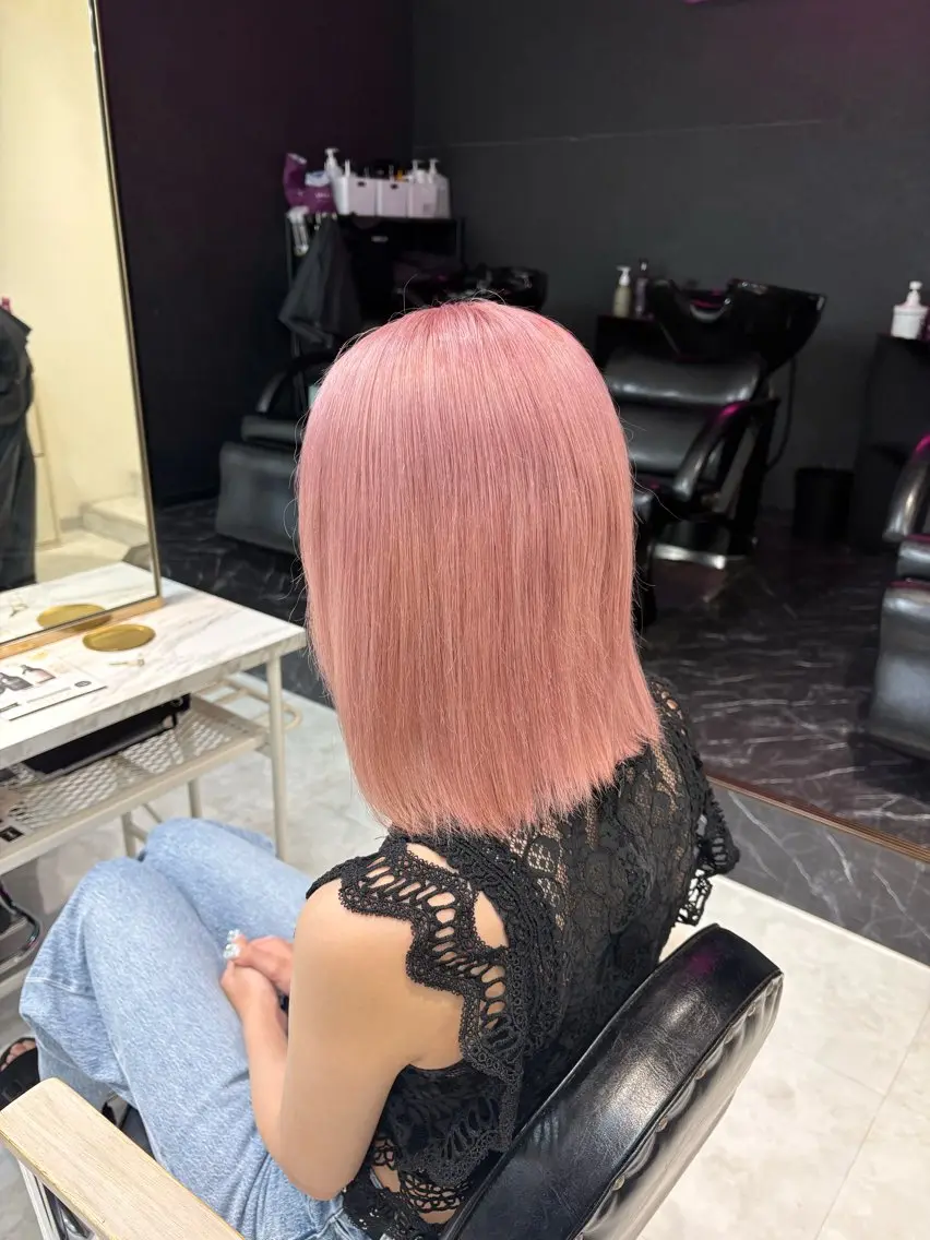 ロング カラー カット ヘアカラー トリートメント ヘアセット 色落ち綺麗🩰ハイ トーン🎀RINKAのヘアスタイル