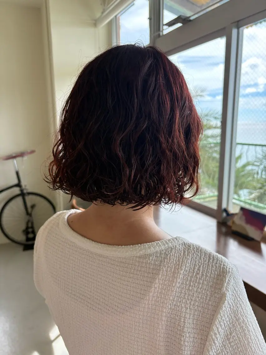 パーマ パーマ ミディアムレイヤー/ 艶カラーNorikaのヘアスタイル