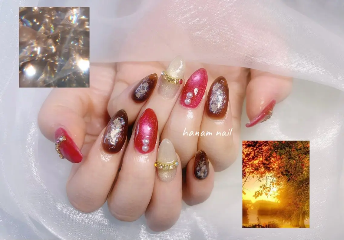 ネイル ハンドネイル hanam nail 🌿🩵ハナムネイルのネイルデザイン