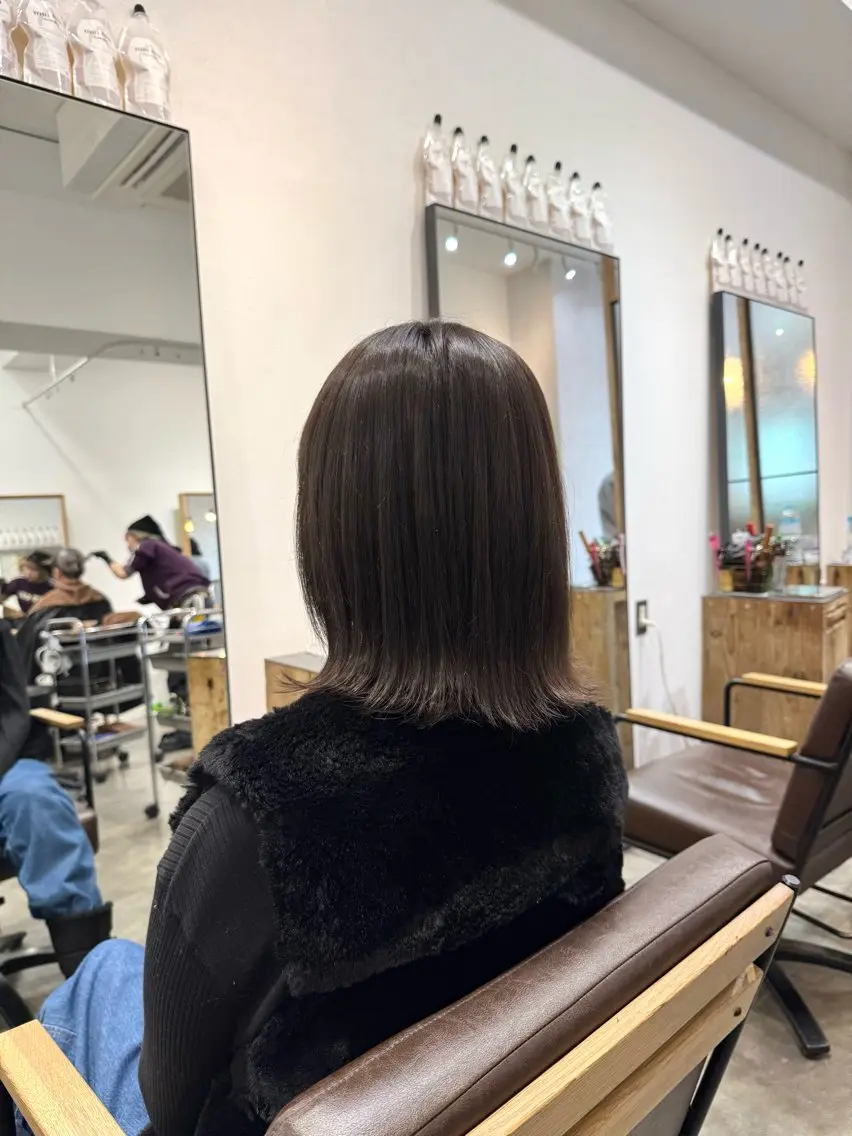 ミディアム カラー ブラウンカラー カット ヘアカラー けー すけのヘアスタイル