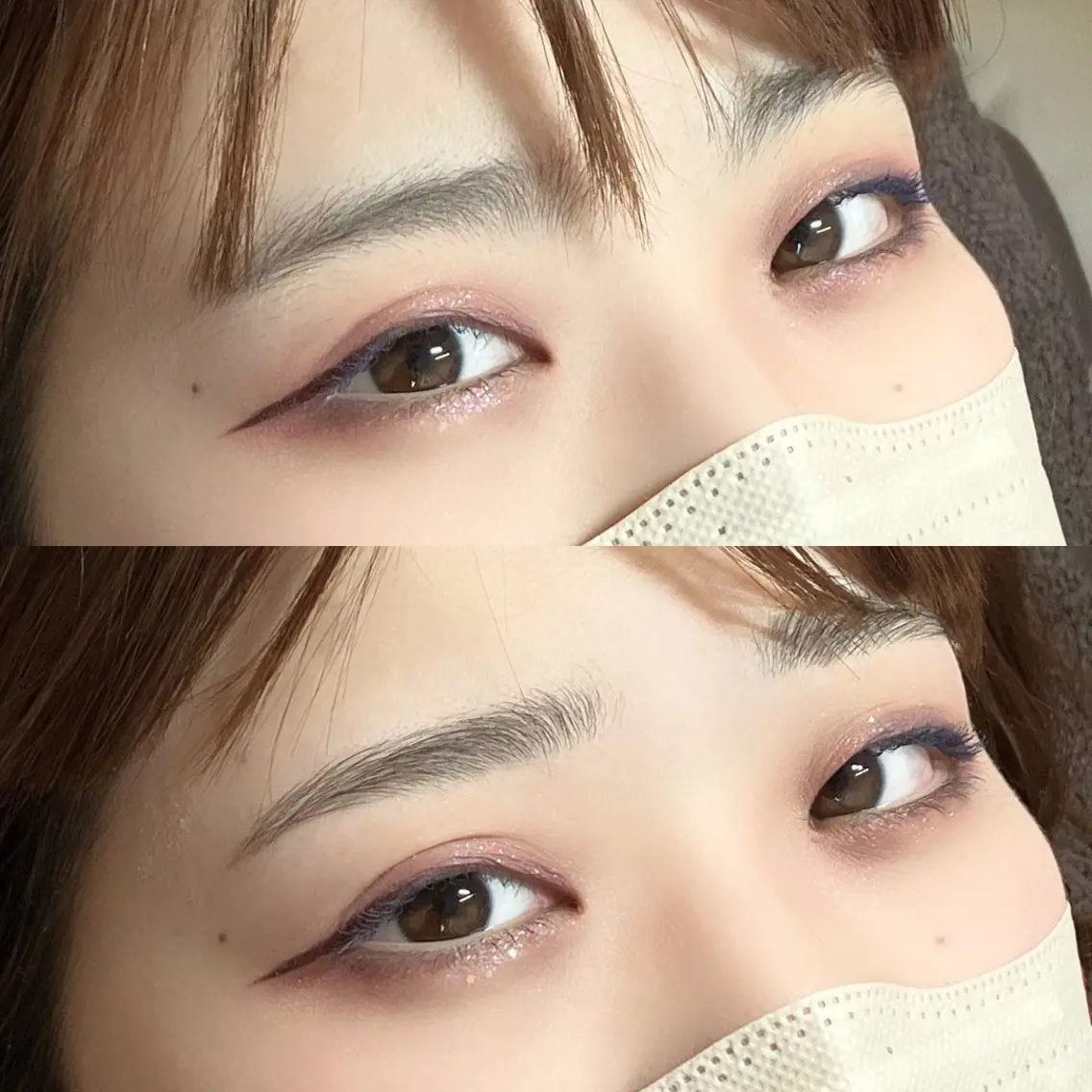 アイブロウ ハリウッドブロウリフト 眉毛ワックス脱毛 Emiko 🌙伊達爪のネイルデザイン