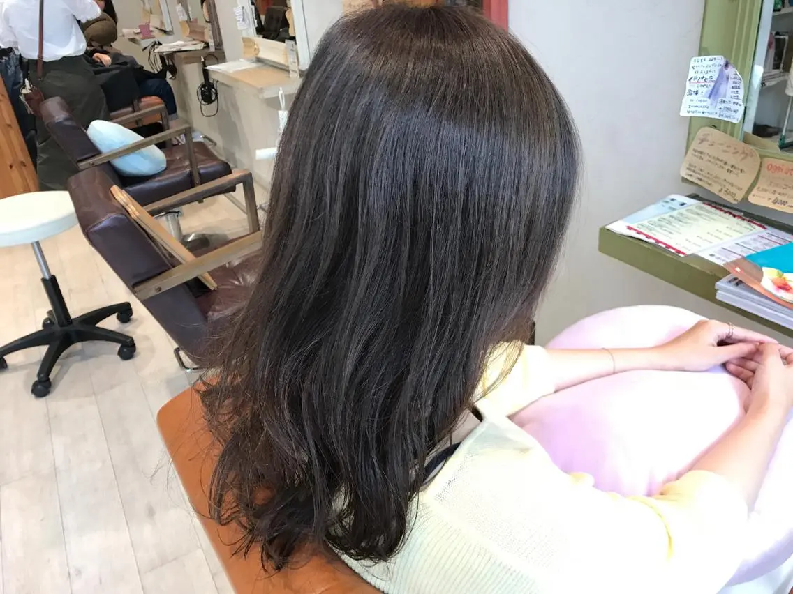 セミロング カラー パーマ セミロングパーマ デジタルパーマ メンズ指名多数!! 田島史也のヘアスタイル