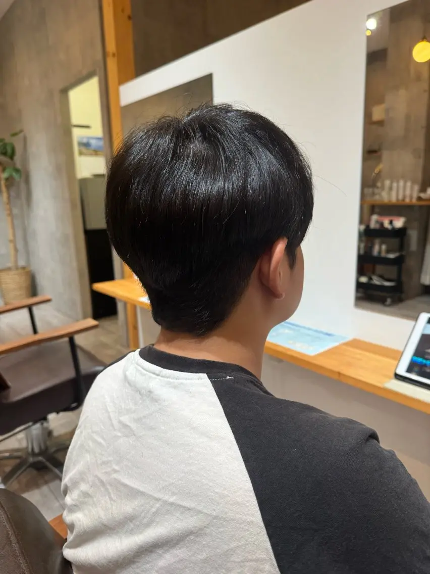 メンズマッシュカット、センターパート💇‍♂️の写真