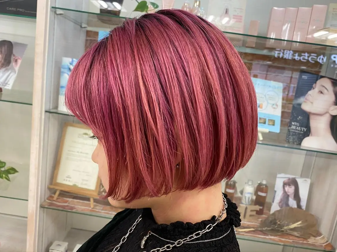 ショート パーマ 酸性ストレート ストレートパーマ 菅村 勇亮のヘアスタイル