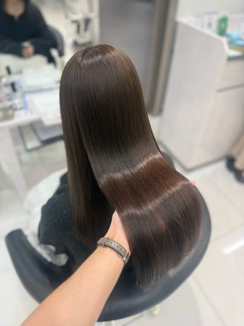 ロング カラー カット ヘアカラー トリートメント Sae/クロスパーマ /盛れる顔周りのヘアスタイル