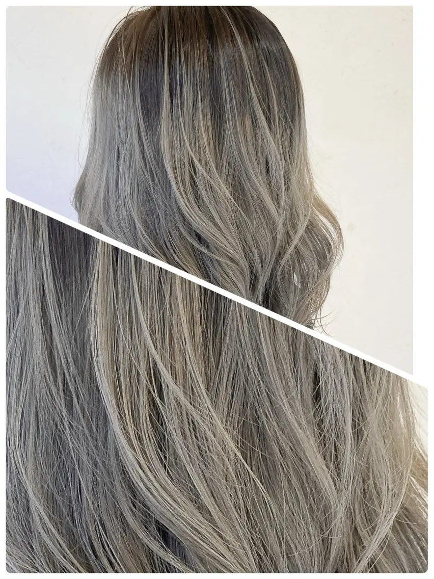 セミロング 外国人風カラー レイヤーカット ヘアカラー マネージャー× 髪質改善×ウルトワのヘアスタイル
