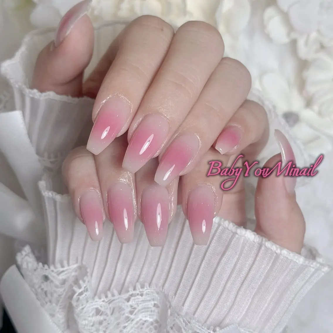 ネイル オーロラネイル チークネイル 成人式 フットネイル フレンチネイル ハンドネイル BabyYouMi nailのネイルデザイン