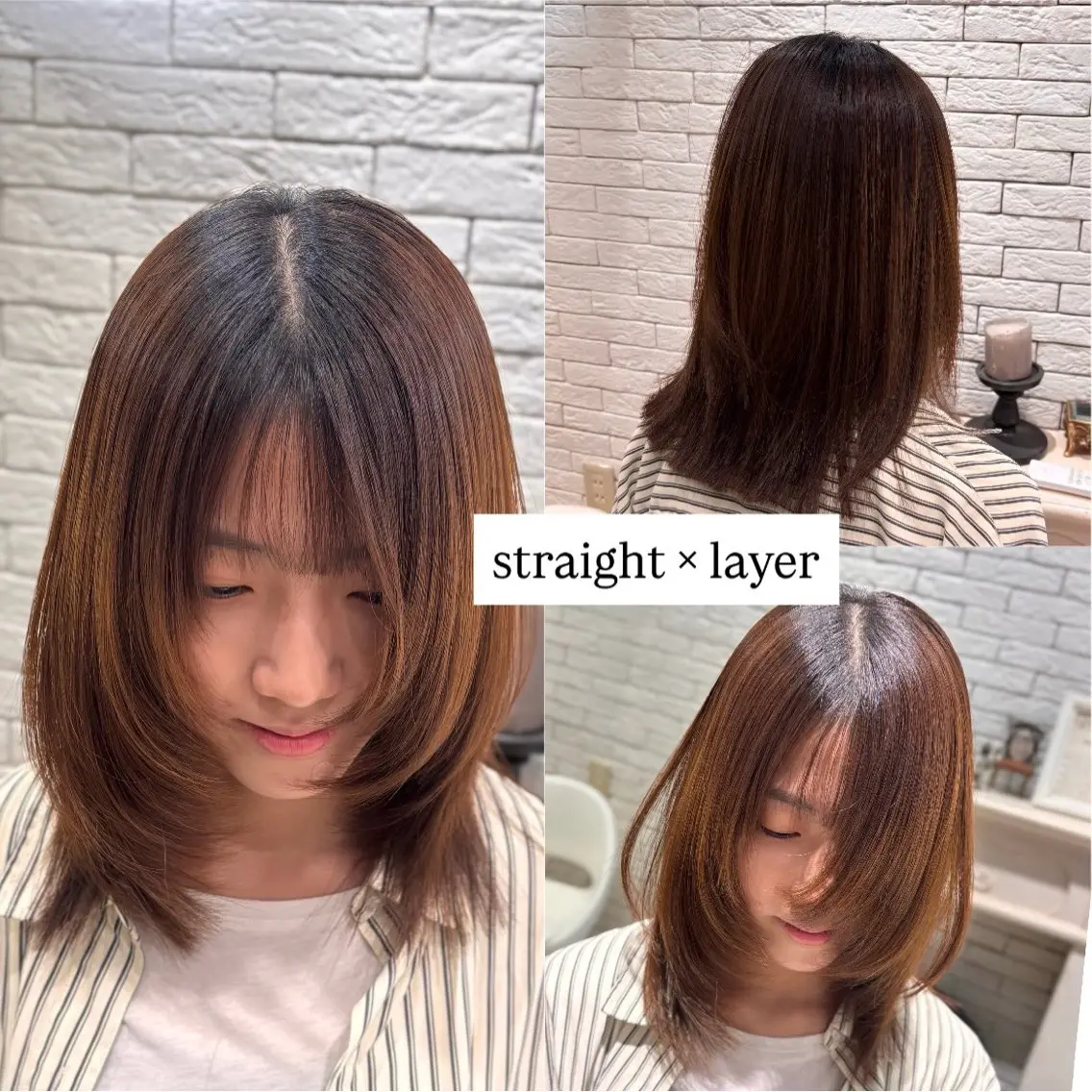 ミディアム カット 縮毛矯正 🌱なゆみ🌱透明感 /ナチュラル/高宮のヘアスタイル